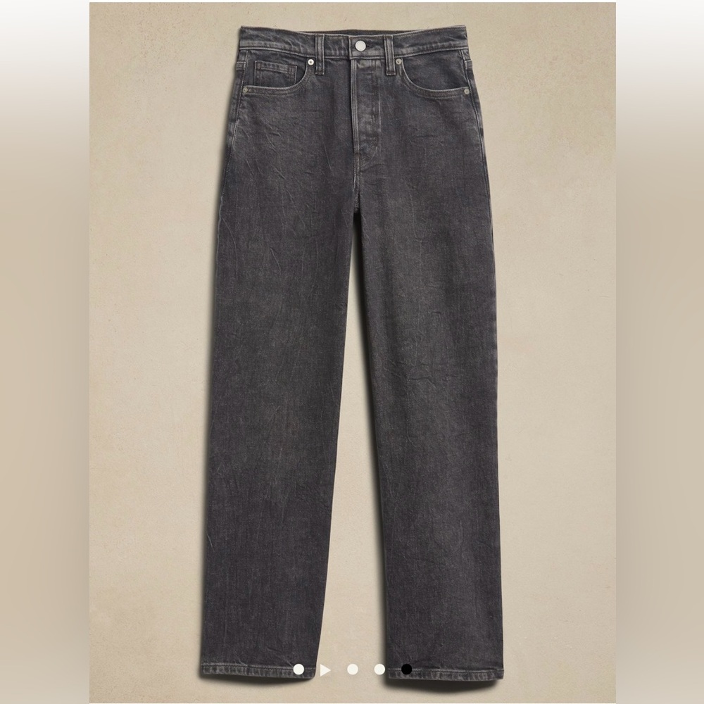 Banana Republic High Rise Wide Leg Crop Black Denim Jeans, Size 26